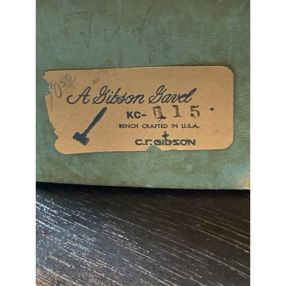 Vintage C R Gibson KC-115 Hardwood Judge Auction Gavel Bench Crafted in USA - Picture 8 of 9